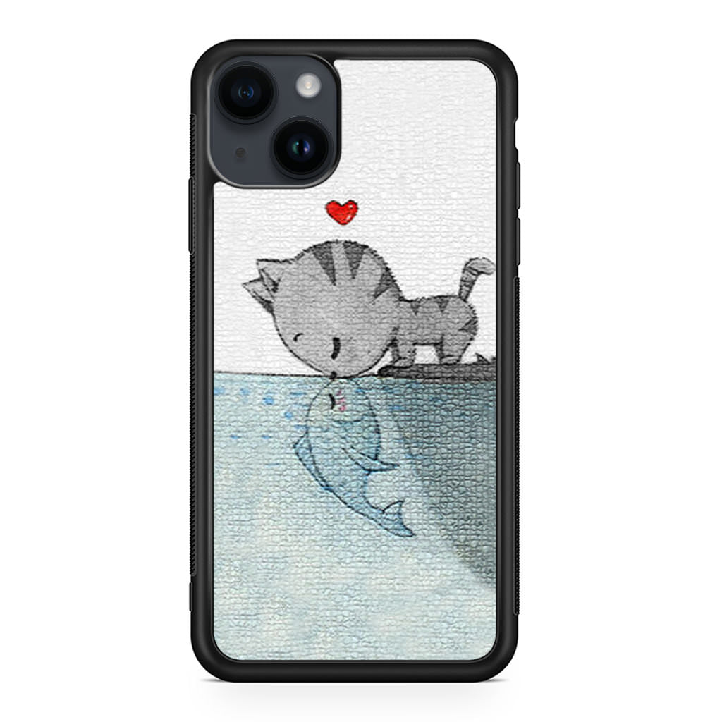 Cat Fish Kisses iPhone 15 / 15 Plus Case