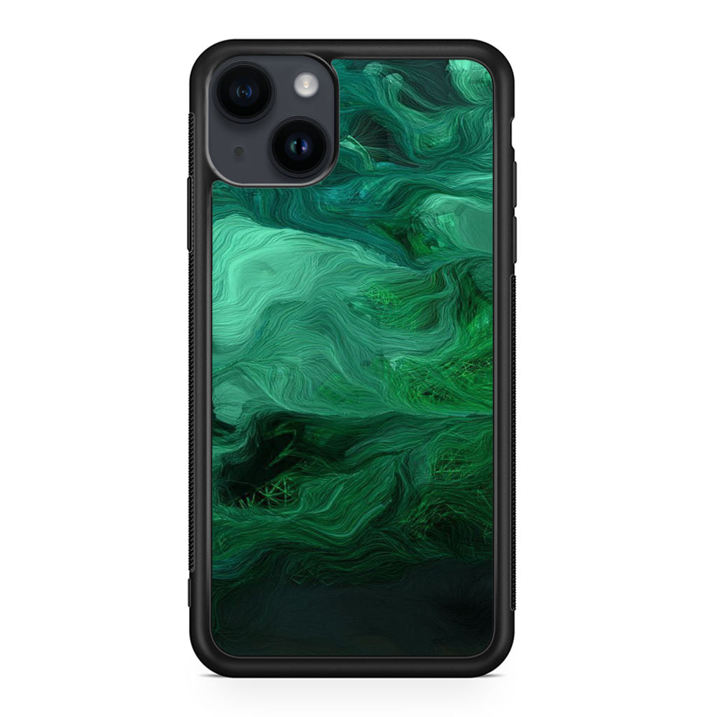 Green Abstract Art iPhone 14 / 14 Plus Case