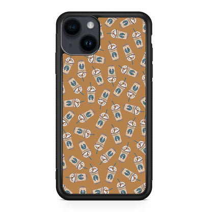 Iced Cappuccinos Lover Pattern iPhone 14 / 14 Plus Case