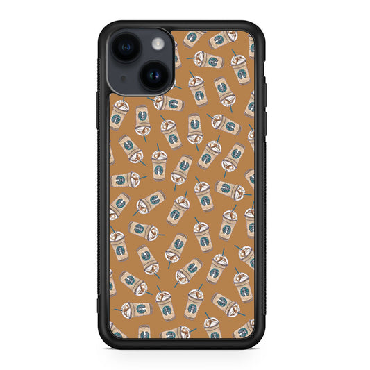 Iced Cappuccinos Lover Pattern iPhone 15 / 15 Plus Case