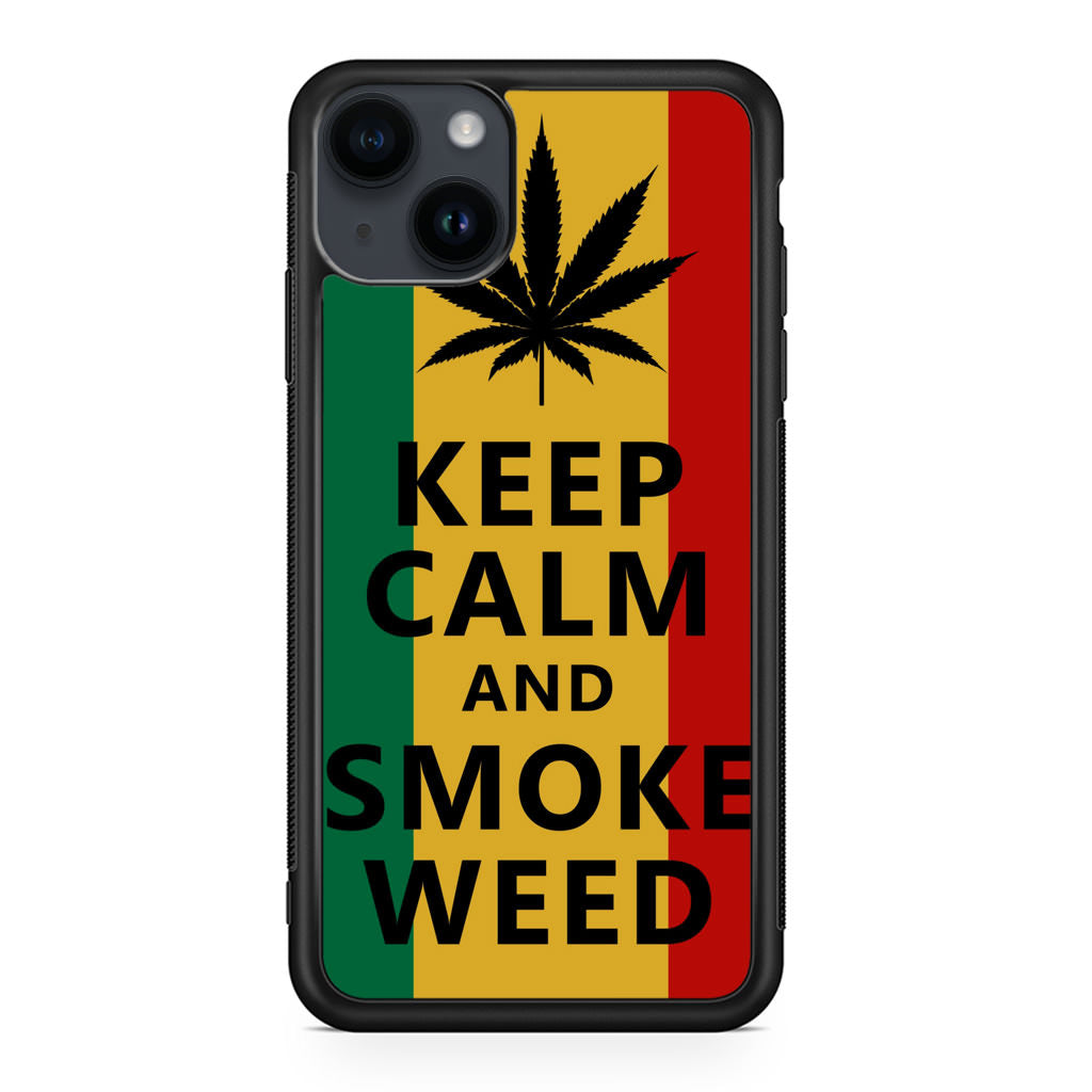 Keep Calm And Smoke Weed iPhone 14 / 14 Plus Case