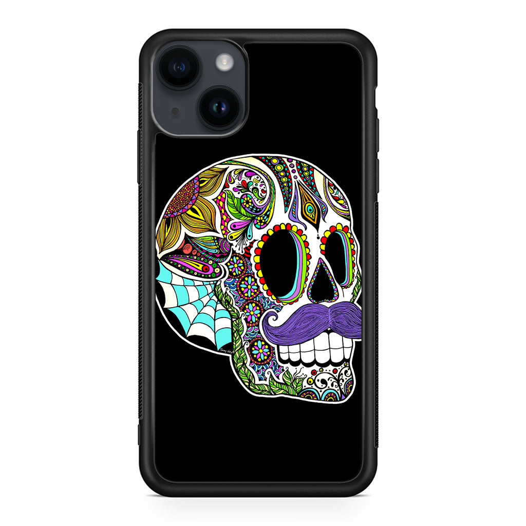 Mustache Sugar Skull iPhone 14 / 14 Plus Case