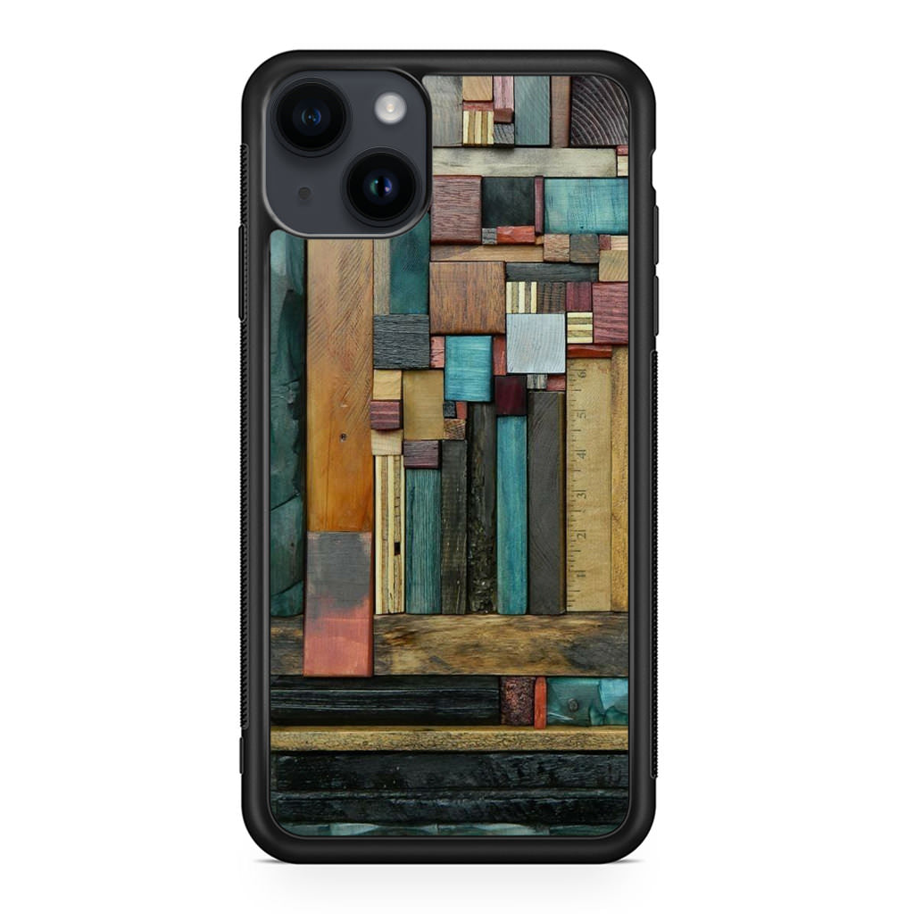 Painted Abstract Wood Sculptures iPhone 14 / 14 Plus Case