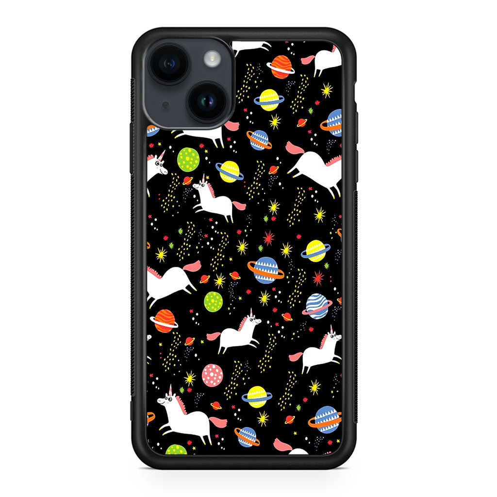 Space Unicorn Pattern iPhone 14 / 14 Plus Case