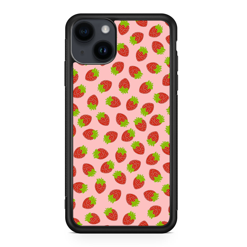 Strawberries Pattern iPhone 14 / 14 Plus Case