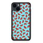 Watermelon Fruit Pattern Blue iPhone 14 / 14 Plus Case