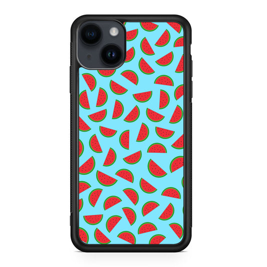 Watermelon Fruit Pattern Blue iPhone 14 / 14 Plus Case