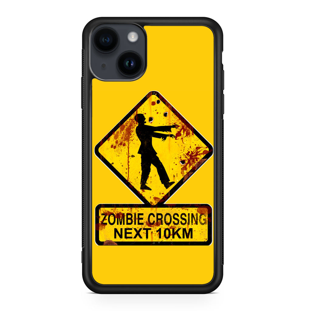 Zombie Crossing Sign iPhone 14 / 14 Plus Case