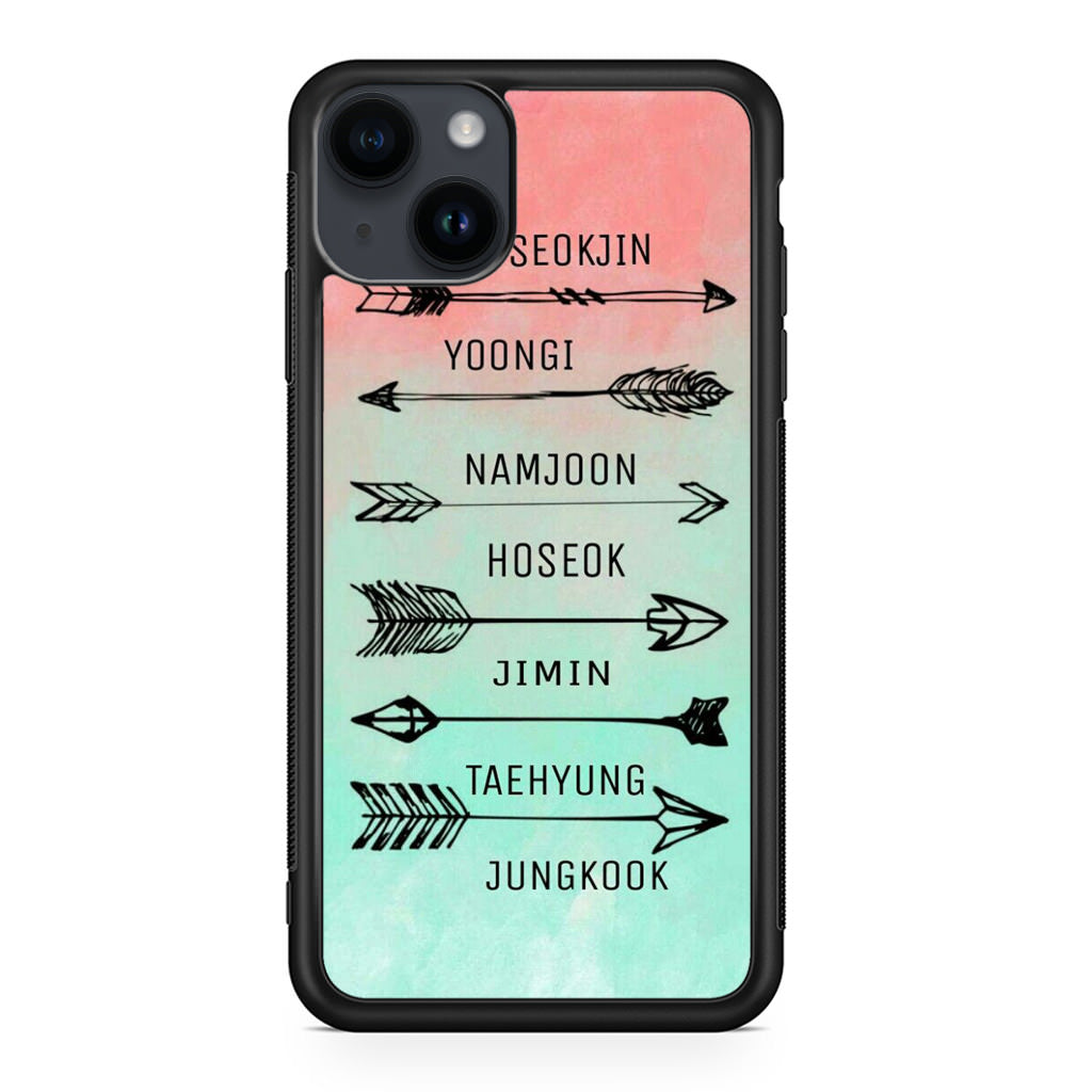 BTS Members Name iPhone 14 / 14 Plus Case