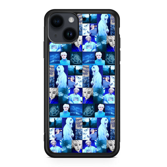 BTS Suga Blue Aesthetic Collage iPhone 14 / 14 Plus Case