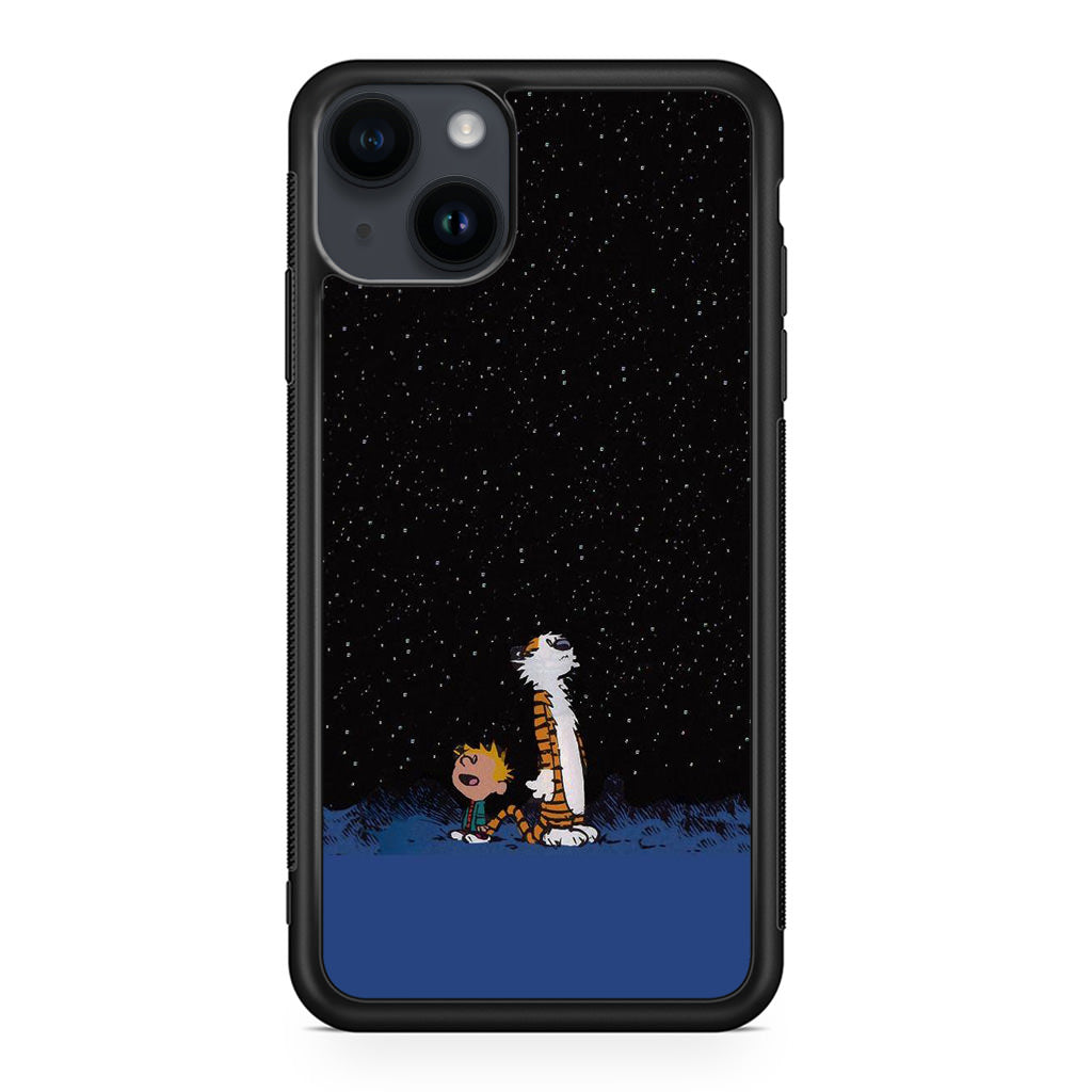 Calvin and Hobbes Space iPhone 14 / 14 Plus Case