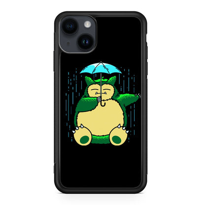 Cute Snorlax Umbrella iPhone 14 / 14 Plus Case