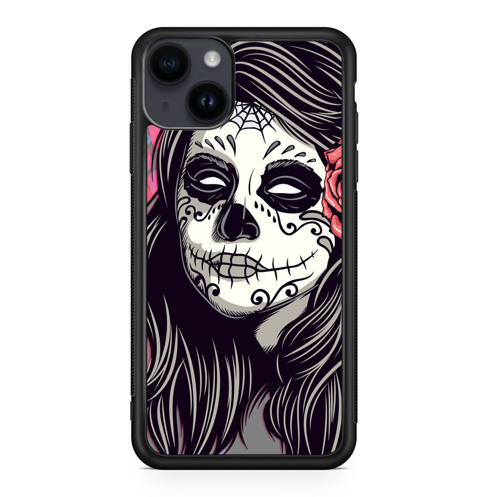 Girl Skull Flower iPhone 14 / 14 Plus Case