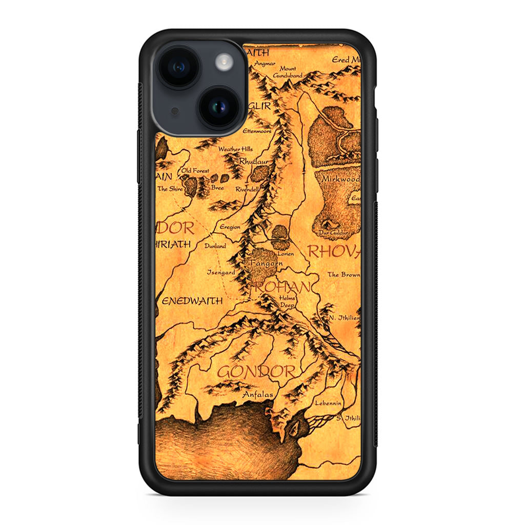 Middle Earth Map Hobbit iPhone 15 / 15 Plus Case