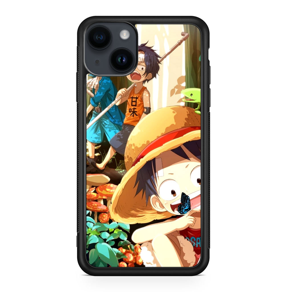 One Piece Little Sabo Ace Luffy Cute iPhone 14 / 14 Plus Case