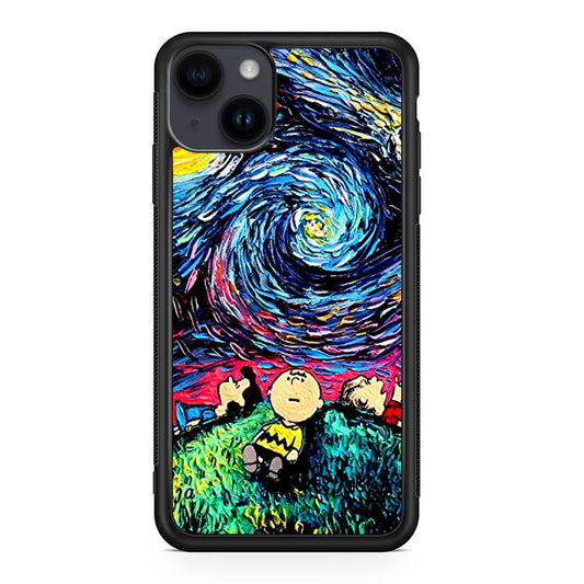 Peanuts At Starry Night iPhone 15 / 15 Plus Case