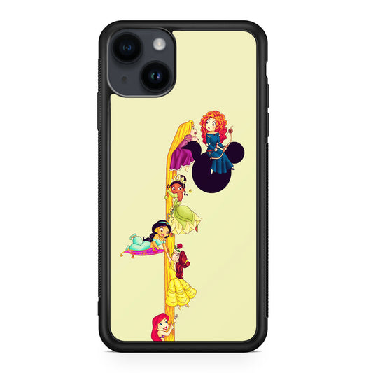 Princesses Climbing Rapunzel's Hair iPhone 14 / 14 Plus Case