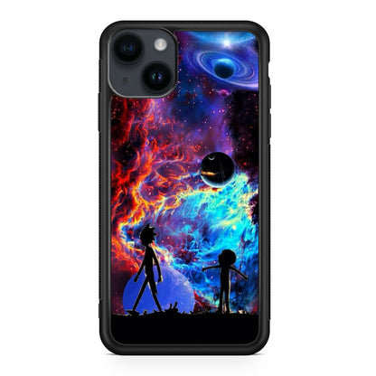 Rick And Morty Flat Galaxy iPhone 15 / 15 Plus Case