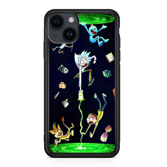 Rick And Morty Portal Fall iPhone 14 / 14 Plus Case