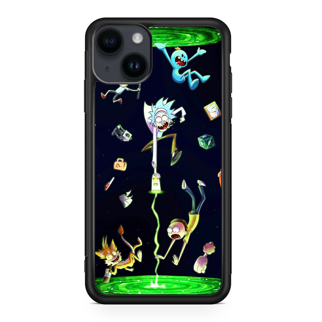 Rick And Morty Portal Fall iPhone 15 / 15 Plus Case