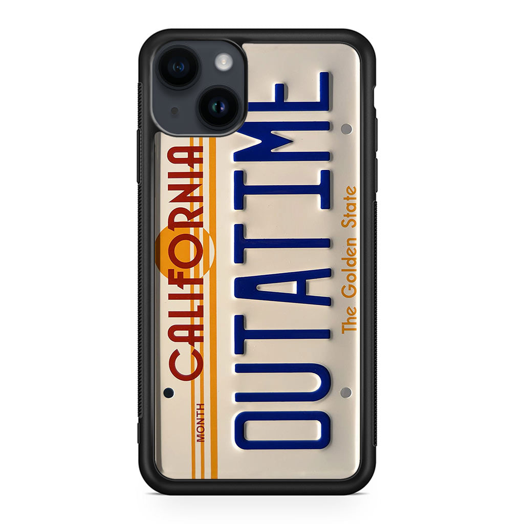 Back to the Future License Plate Outatime iPhone 14 / 14 Plus Case