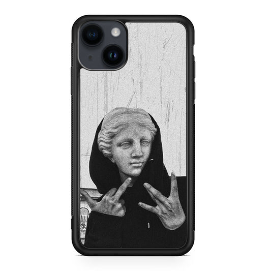 Greek Statue Wearing Hoodie iPhone 14 / 14 Plus Case