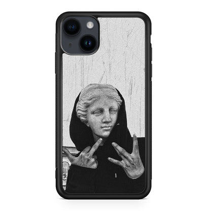 Greek Statue Wearing Hoodie iPhone 15 / 15 Plus Case