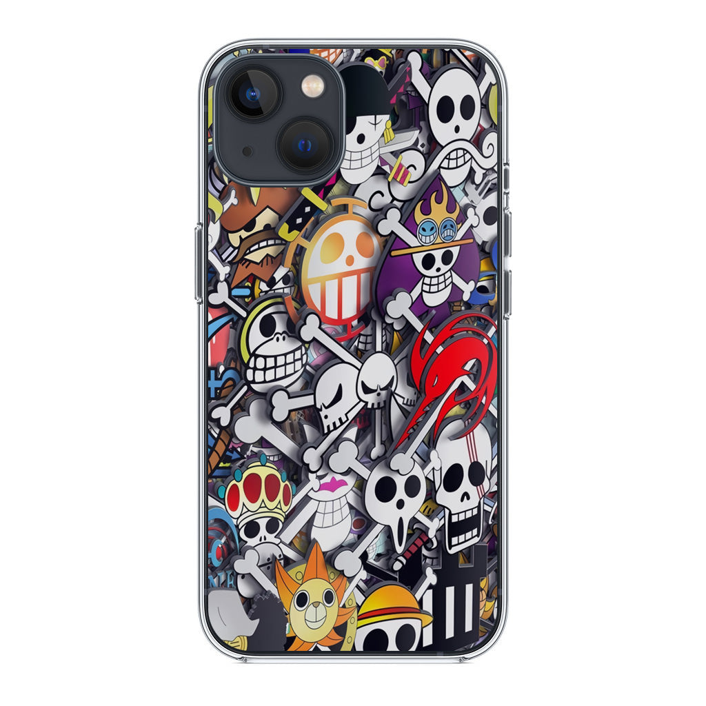 All Pirate Symbols One Piece iPhone 14 / 14 Plus Case