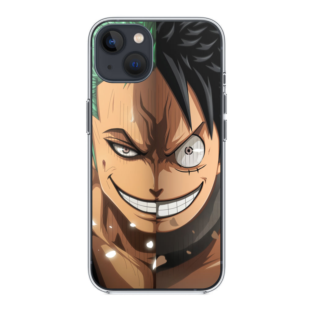 Luffy And Zoro Half Smile iPhone 14 / 14 Plus Case