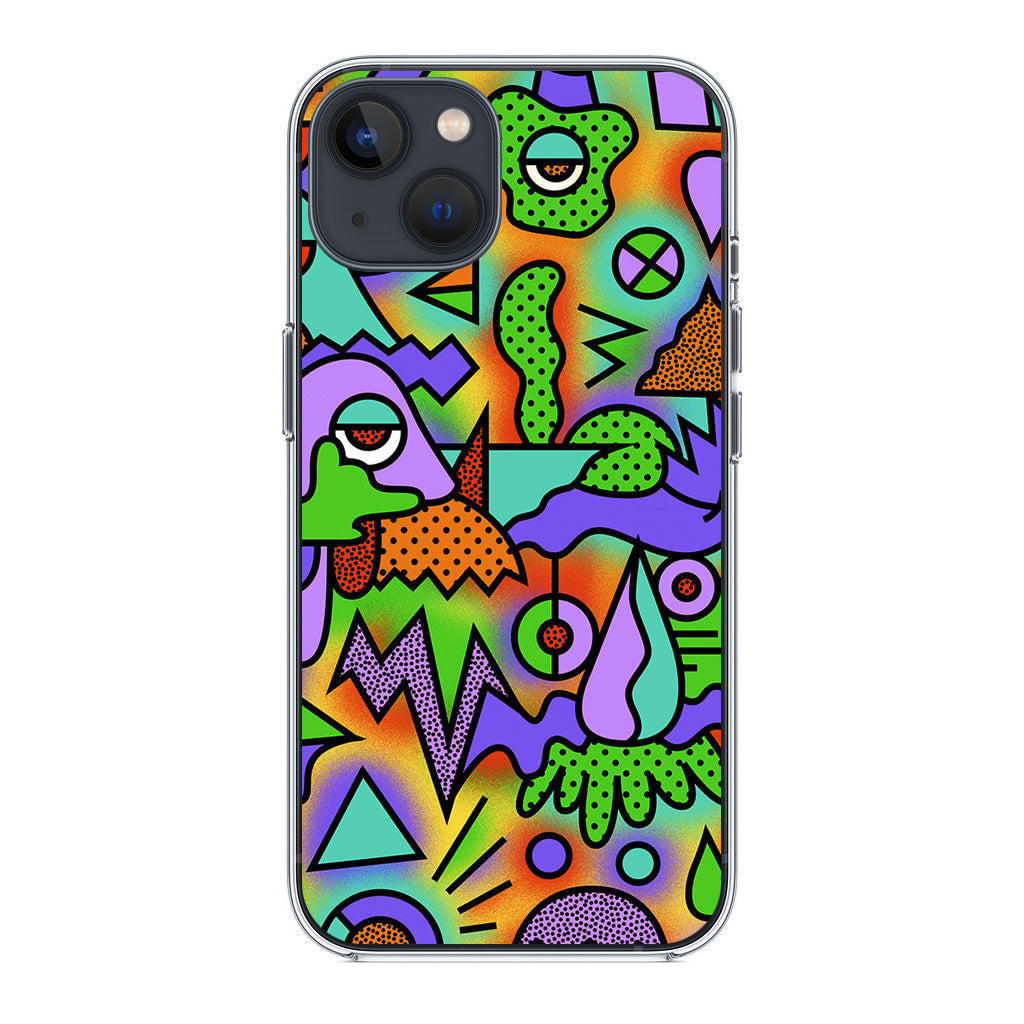 Abstract Colorful Doodle Art iPhone 14 / 14 Plus Case