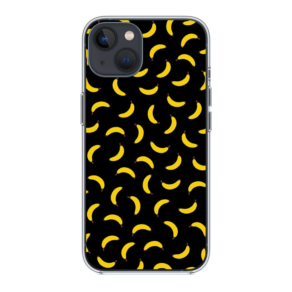 Bananas Fruit Pattern Black iPhone 14 / 14 Plus Case