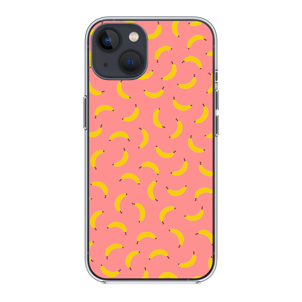 Bananas Fruit Pattern Pink iPhone 14 / 14 Plus Case