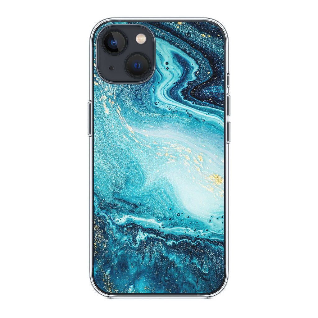 Blue Water Glitter iPhone 14 / 14 Plus Case