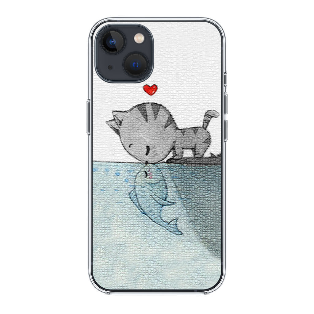 Cat Fish Kisses iPhone 14 / 14 Plus Case