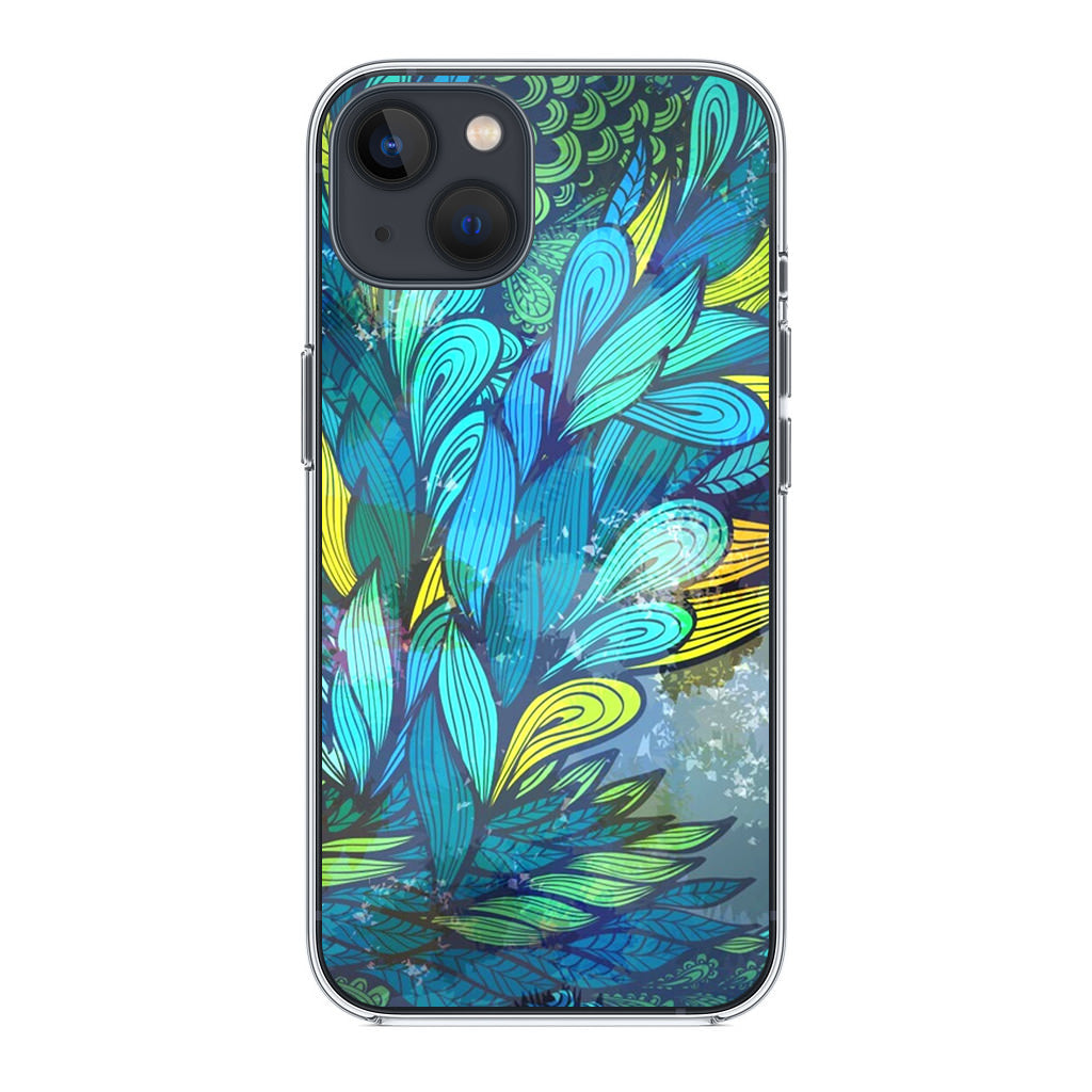 Colorful Art in Blue iPhone 14 / 14 Plus Case