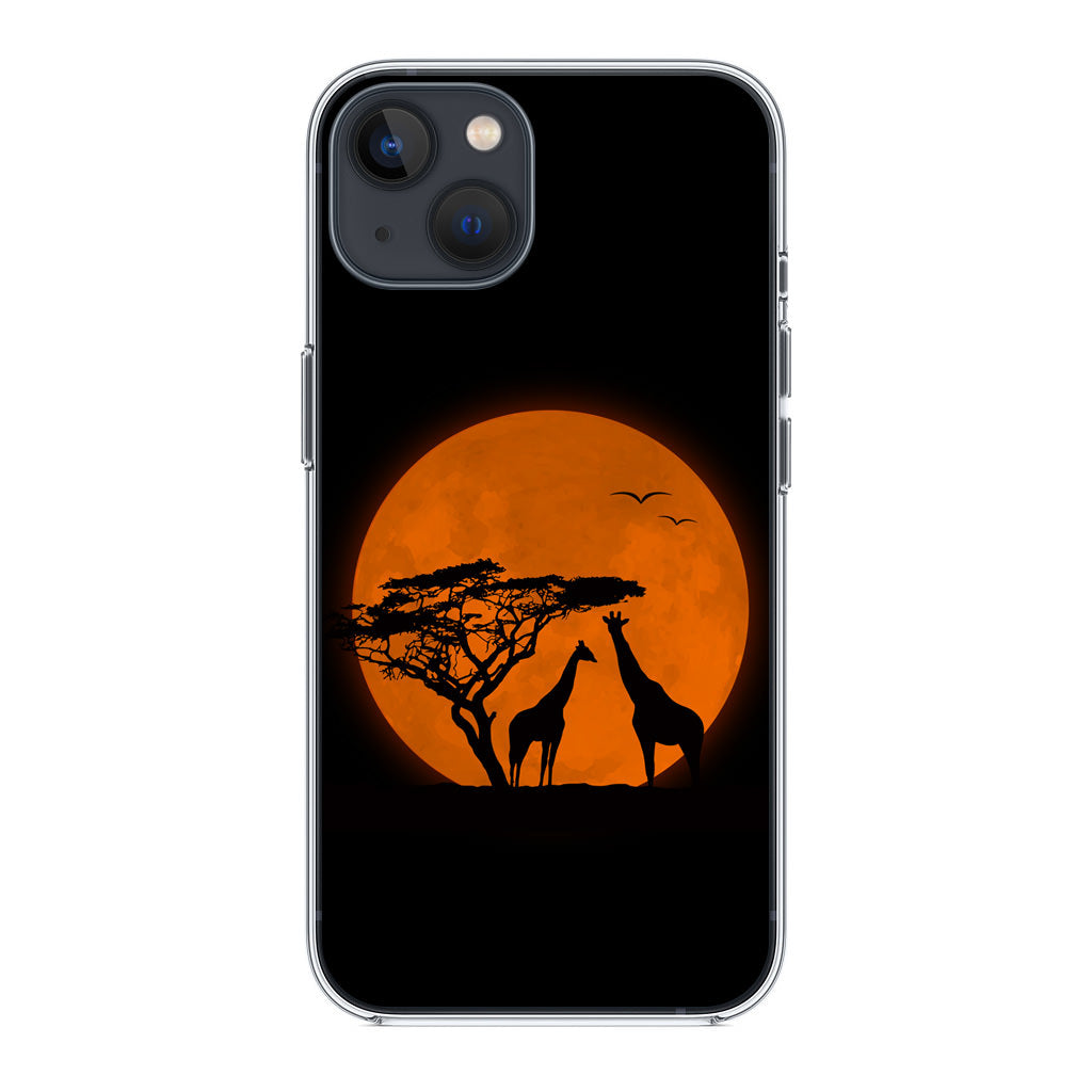 Giraffes Silhouette iPhone 14 / 14 Plus Case