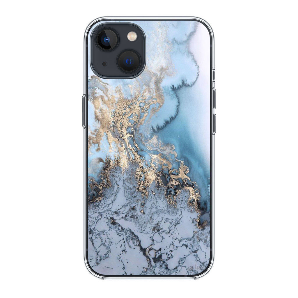 Golden Azure Marble iPhone 14 / 14 Plus Case