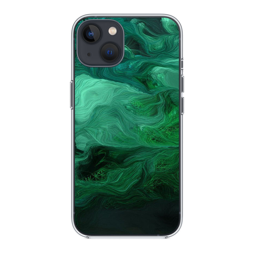 Green Abstract Art iPhone 14 / 14 Plus Case