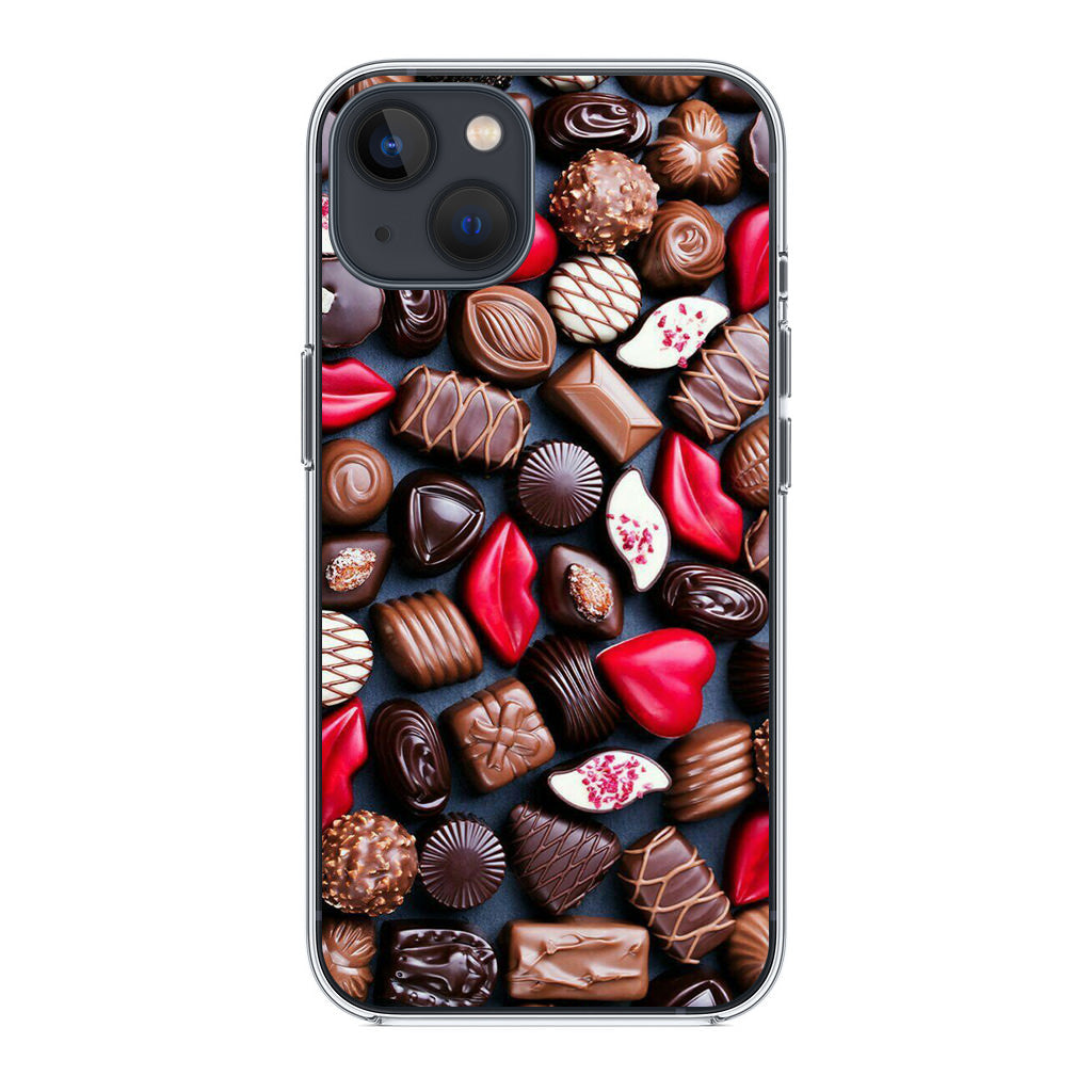 I Love Choco Pattern iPhone 14 / 14 Plus Case