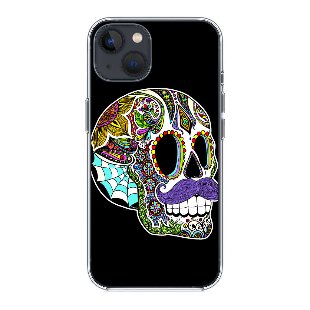 Mustache Sugar Skull iPhone 14 / 14 Plus Case