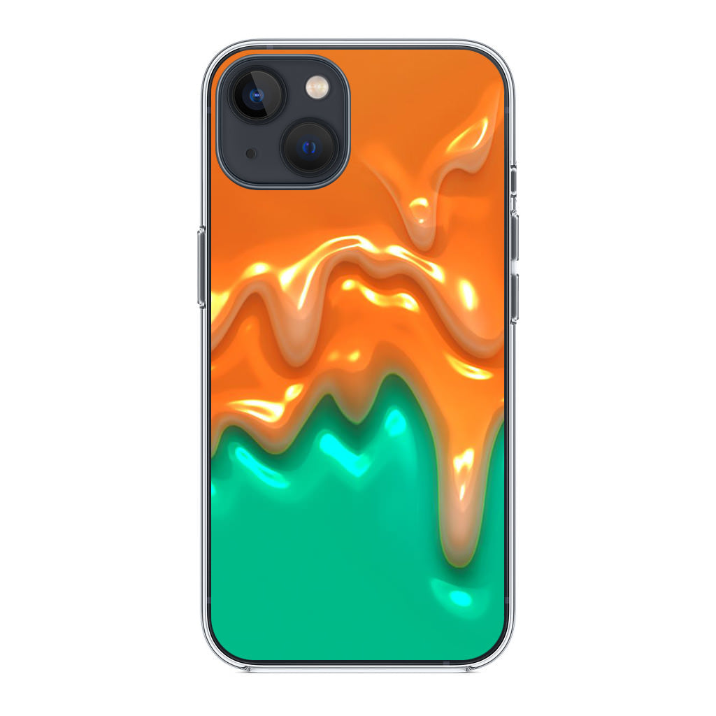 Orange Paint Dripping iPhone 14 / 14 Plus Case