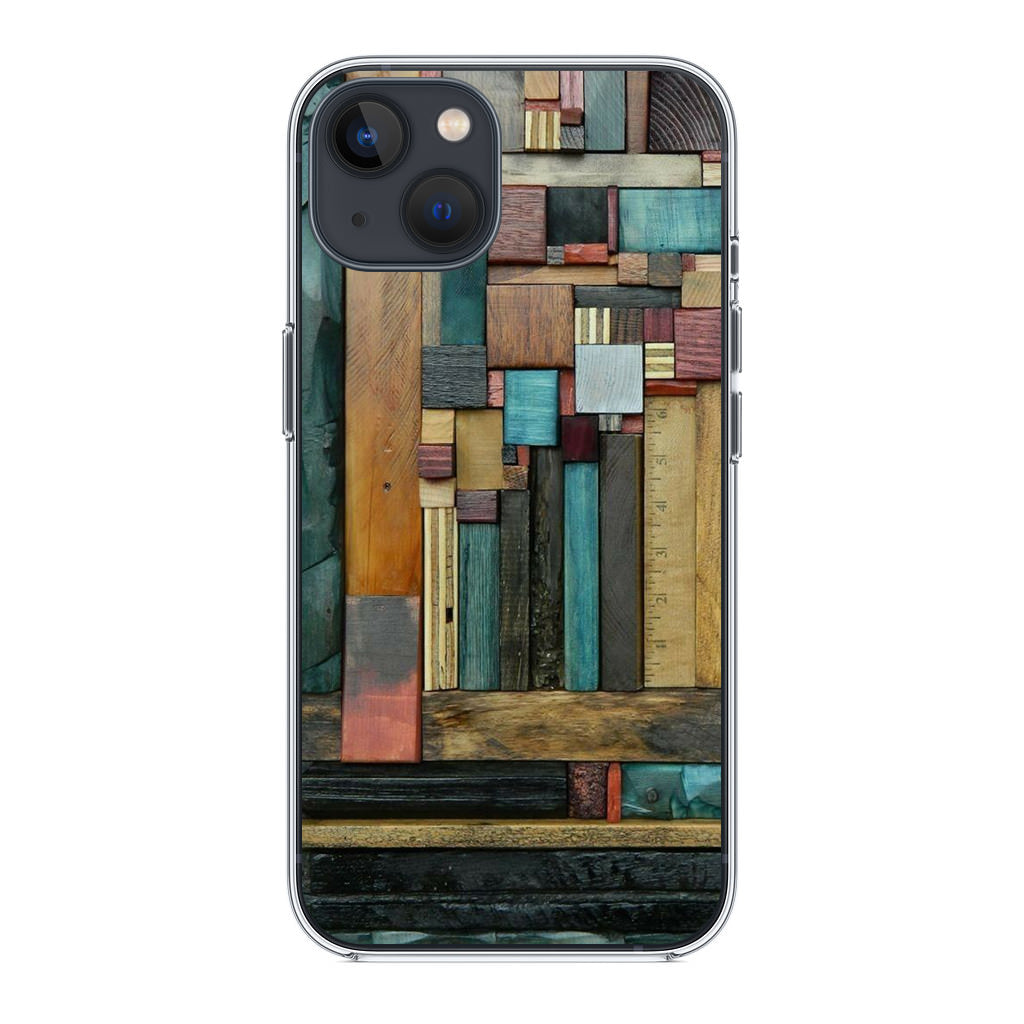 Painted Abstract Wood Sculptures iPhone 14 / 14 Plus Case