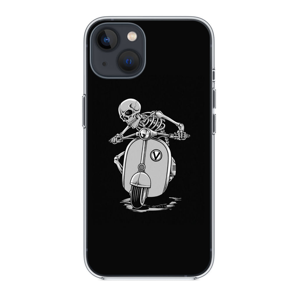 Skeleton Rides Scooter iPhone 14 / 14 Plus Case