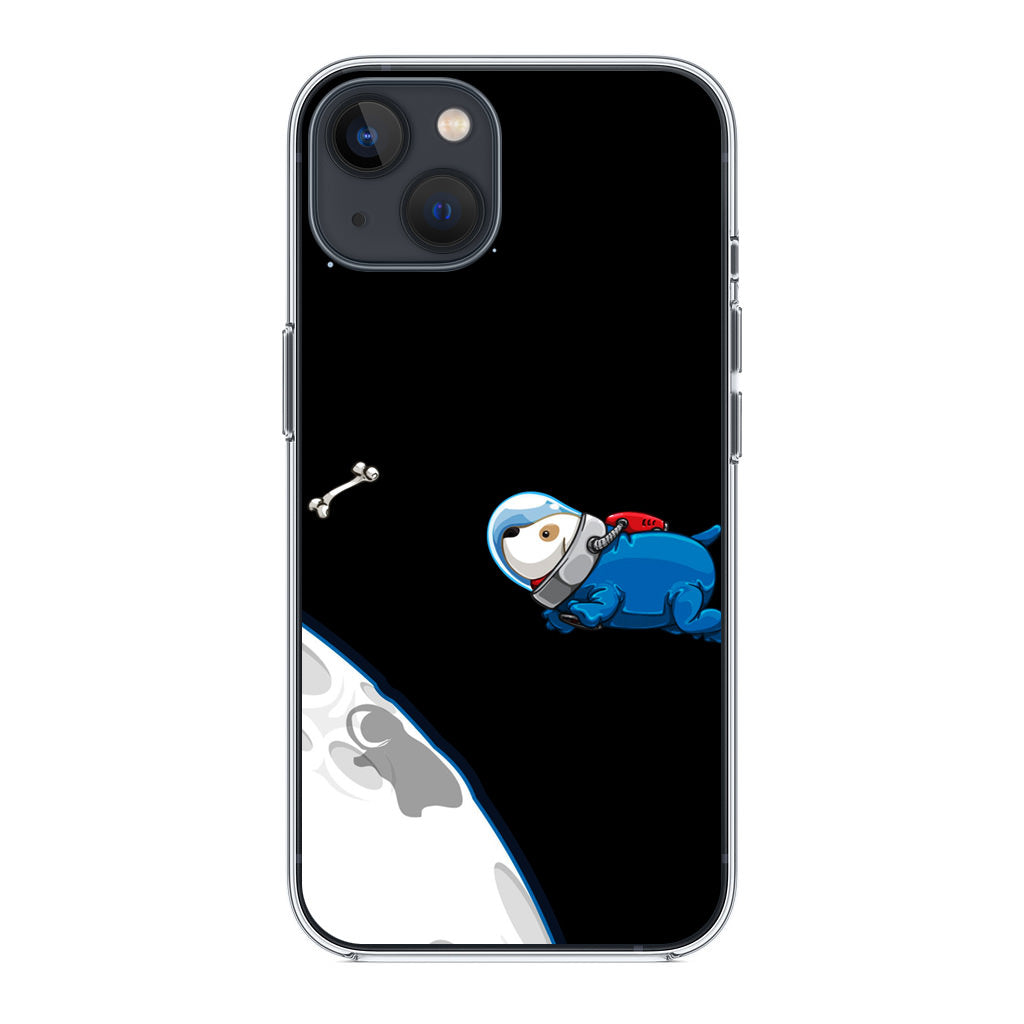 Space Dog Chasing A Bone iPhone 14 / 14 Plus Case