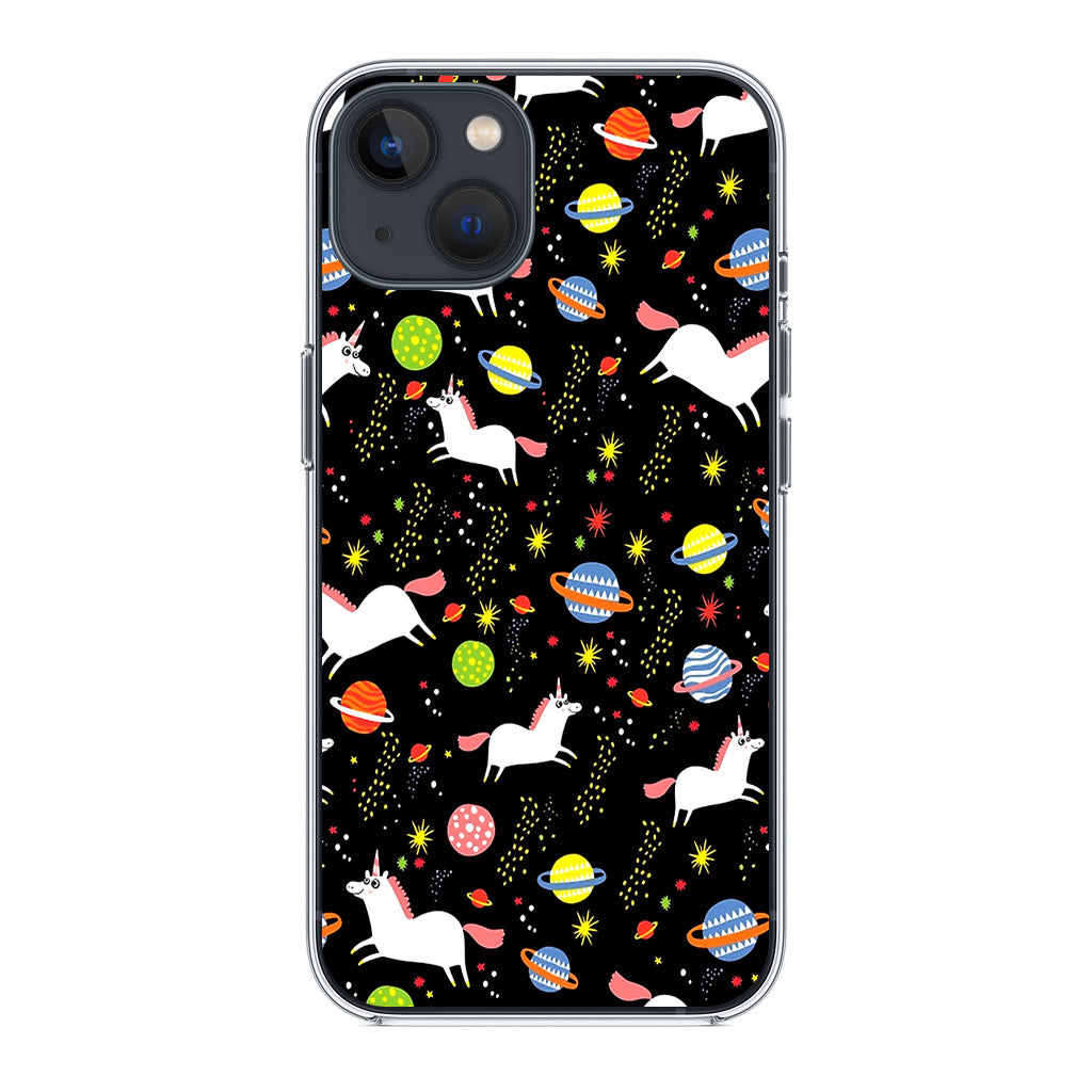 Space Unicorn Pattern iPhone 14 / 14 Plus Case