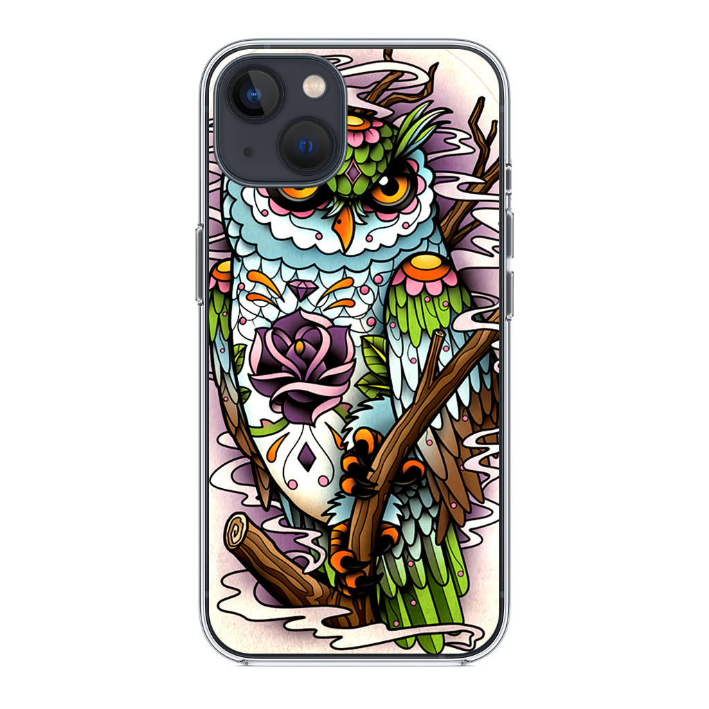 Sugar Skull Owl Tattoo iPhone 14 / 14 Plus Case