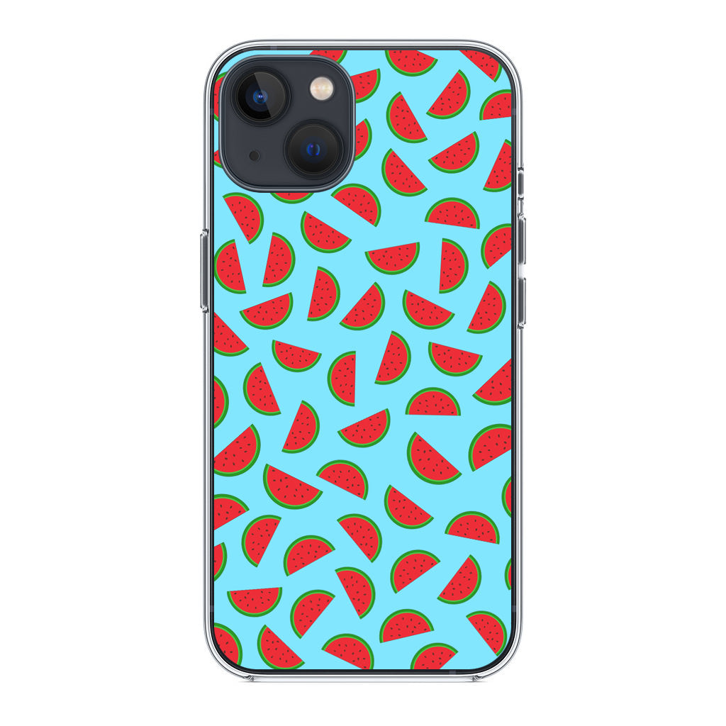 Watermelon Fruit Pattern Blue iPhone 14 / 14 Plus Case