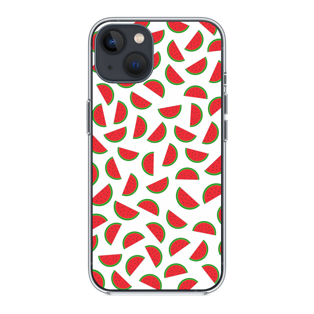 Watermelon Fruit Pattern White iPhone 14 / 14 Plus Case