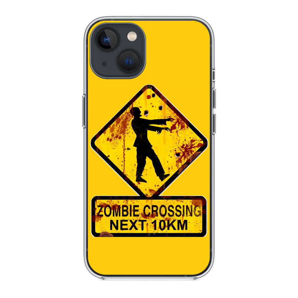 Zombie Crossing Sign iPhone 14 / 14 Plus Case