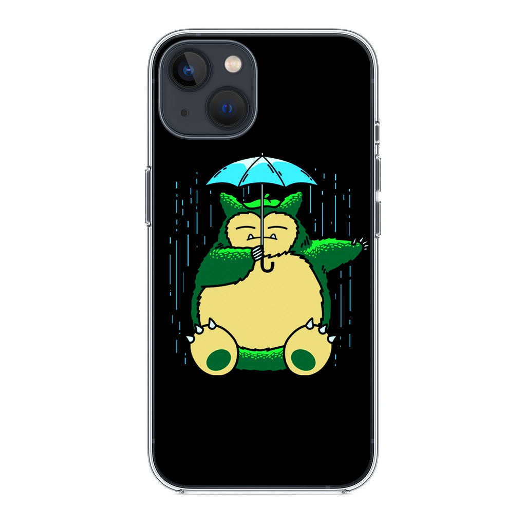 Cute Snorlax Umbrella iPhone 14 / 14 Plus Case